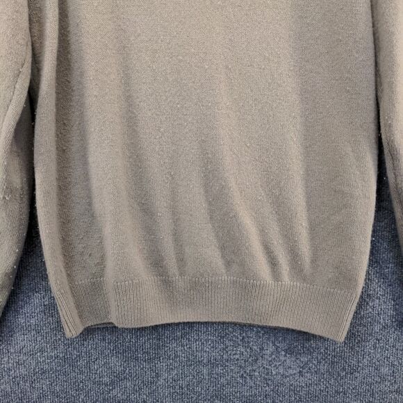 Cabela's Men's Sweater Tan Medium Mock Neck Pullover Lambswool Knit Long Sleeve - Picture 4 of 12